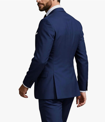 Mens Formal Suit Set 2 Piece, Business Casual Blazer Pants Men Tuxedo for Wedding Prom, Adjustable Waist