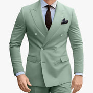 Double Breasted Suit Men Slim Fit 2 Pieces Suit Blazer Pants Formal 2 Button Tuxedo Jacket for Wedding Business Prom